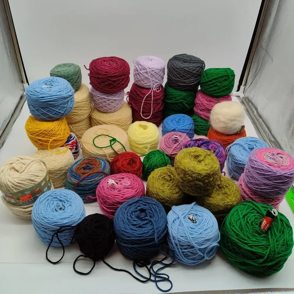 43X Mixed Lion Brand Caron Cakes Yarn Lot Multicolor Wool Acrylic Skeins Balls - Picture 1 of 11